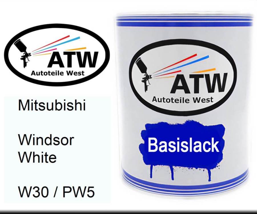 Mitsubishi, Windsor White, W30 / PW5: 1L Lackdose, von ATW Autoteile West.